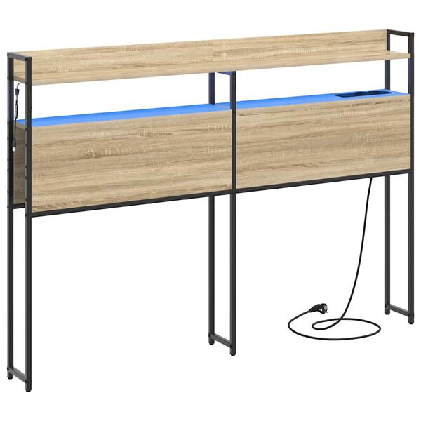 vidaXL T&aacute;rol&oacute; fejt&aacute;mla polcokkal t&aacute;rol&oacute;val sonoma t&ouml;lgy 120 cm Faanyag