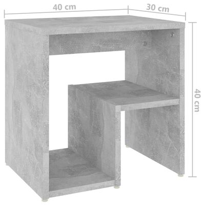 vidaXL betonszürke forgácslap éjjeliszekrény 40 x 30 x 40 cm