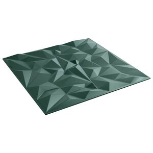 vidaXL Fali panelek 12 db 50 x 50 cm Ametiszt Z&ouml;ld XPS Hab