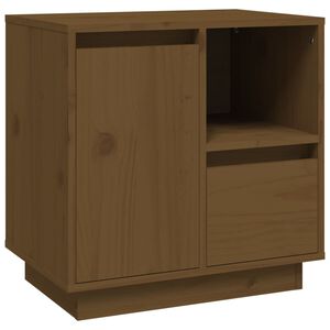 vidaXL m&eacute;zbarna t&ouml;m&ouml;r fenyőfa &eacute;jjeliszekr&eacute;ny 50 x 34 x 50 cm