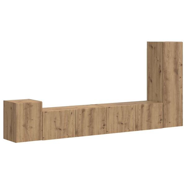 vidaXL TV szekr&eacute;ny garnit&uacute;ra 3 pcs Artisan t&ouml;lgy Faanyag