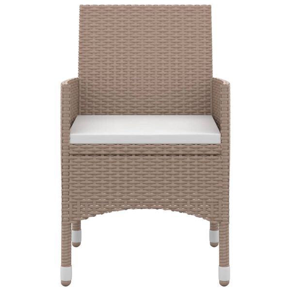 vidaXL 5 r&eacute;szes polyrattan &eacute;s &uuml;veg kerti &eacute;tkezőgarnit&uacute;ra p&aacute;rn&aacute;kkal