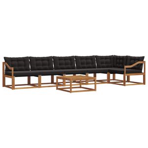 vidaXL K&uuml;lt&eacute;ri kanap&eacute; szett p&aacute;rn&aacute;val 7 pcs Term&eacute;szetes &eacute;s fekete