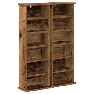 vidaXL CD szekr&eacute;ny 2 db T&ouml;lgyfa 60 x 17 x 92 cm Szerelt Fa