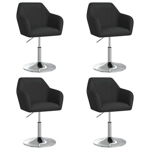 vidaXL 4 db fekete műbőr &eacute;tkezősz&eacute;k