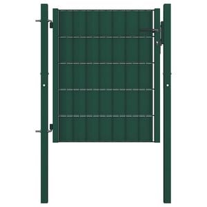 vidaXL z&ouml;ld PVC &eacute;s ac&eacute;l ker&iacute;t&eacute;skapu 100 x 81 cm