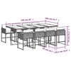 vidaXL 9 r&eacute;szes b&eacute;zs polyrattan kerti &eacute;tkezőgarnit&uacute;ra p&aacute;rn&aacute;kkal