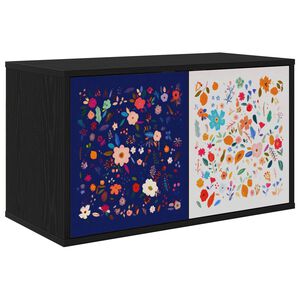 vidaXL Fals&iacute;that&oacute; TV Szekr&eacute;ny MAINZ 69 x 33 x 40 cm Fekete T&ouml;lgy