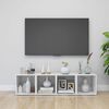 vidaXL 4 db magasf&eacute;nyű feh&eacute;r szerelt fa TV-szekr&eacute;ny 37 x 35 x 37 cm
