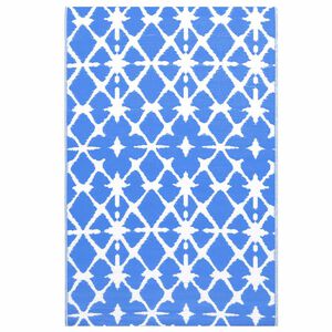 vidaXL k&uuml;lt&eacute;ri szőnyeg ARAKIL k&eacute;k-feh&eacute;r 160x230 cm PP