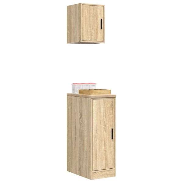 vidaXL 2 db sonoma t&ouml;lgy sz&iacute;nű szerelt fa gar&aacute;zs szekr&eacute;nyek