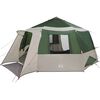vidaXL Cabin Tent 12-Person tetővel Z&ouml;ld &eacute;s Sz&uuml;rke 500 x 500 x 294 cm