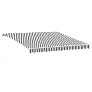 vidaXL antracitsz&uuml;rke-feh&eacute;r k&eacute;zzel kih&uacute;zhat&oacute; napellenző 400 x 350 cm