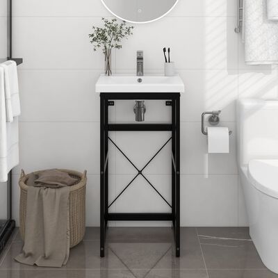 vidaXL fekete vas fürdőszobai mosdókagylókeret 40 x 38 x 83 cm