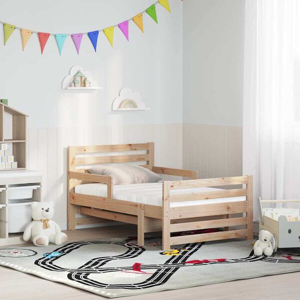 vidaXL &Aacute;gykeret matracmal fejt&aacute;ml&aacute;val Barna 80 x 200 cm T&ouml;m&ouml;r fenyőfa