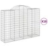 vidaXL 18 db &iacute;ves horganyzott vas gabion kos&aacute;r 200x50x140/160 cm