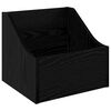 vidaXL LP lemez doboz Fekete T&ouml;lgy 37 x 33 x 32 cm Szerelt Fa