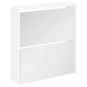 vidaXL 2 szintes feh&eacute;r cipőszekr&eacute;ny t&uuml;k&ouml;rrel 63 x 17 x 67 cm