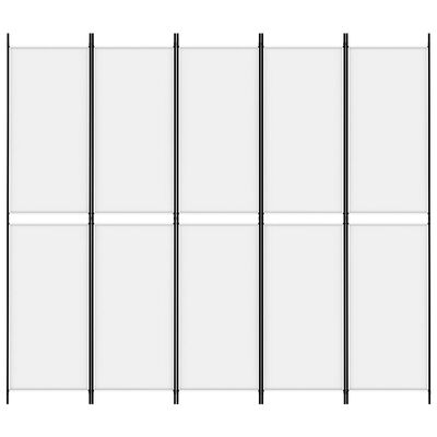 vidaXL fehér 5 paneles paraván 250x220 cm szövet