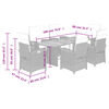 vidaXL 7 r&eacute;szes b&eacute;zs polyrattan kerti &eacute;tkezőgarnit&uacute;ra p&aacute;rn&aacute;kkal