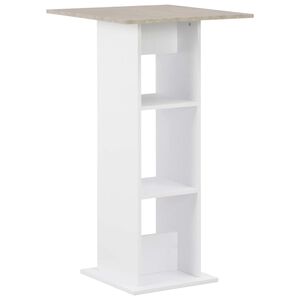 vidaXL feh&eacute;r &eacute;s betonsz&uuml;rke b&aacute;rasztal 60 x 60 x 110 cm
