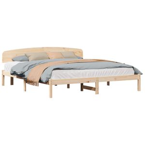 vidaXL &Aacute;gykeret fejt&aacute;ml&aacute;val Term&eacute;szetes 200 x 200 cm T&ouml;m&ouml;r fenyőfa