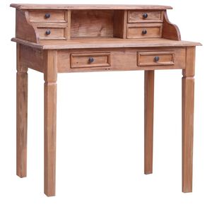 vidaXL t&ouml;m&ouml;r mahag&oacute;ni fa &iacute;r&oacute;asztal fi&oacute;kokkal 90 x 50 x 101 cm