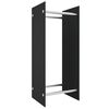 vidaXL fekete edzett &uuml;veg tűzifat&aacute;rol&oacute; 40 x 35 x 100 cm