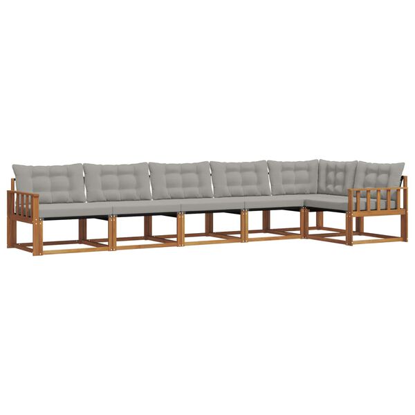 vidaXL K&uuml;lt&eacute;ri kanap&eacute; szett 6 pcs Term&eacute;szetes &eacute;s Vil&aacute;gossz&uuml;rke