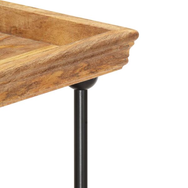 vidaXL 2-szintes tömör mangófa és acél könyvespolc 110 x 35 x 75 cm