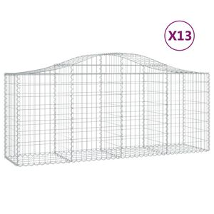 vidaXL 13 db &iacute;ves horganyzott vas gabion kos&aacute;r 200x50x80/100 cm