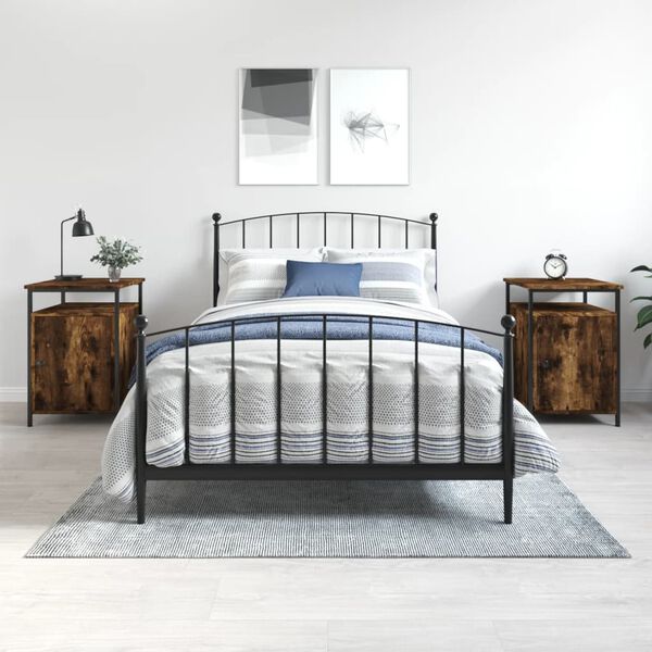 vidaXL 2 db f&uuml;st&ouml;s t&ouml;lgy sz&iacute;nű szerelt fa &eacute;jjeliszekr&eacute;ny 40x42x60 cm