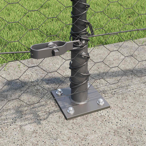 vidaXL Ker&iacute;t&eacute;soszlop Sz&uuml;rke 100 x 0,4 m (36 mm h&aacute;l&oacute;) Ac&eacute;l &eacute;s PVC