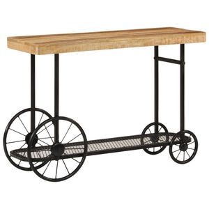 vidaXL t&ouml;m&ouml;r mang&oacute;fa &eacute;s vas t&aacute;lal&oacute;asztal 112x36x76 cm