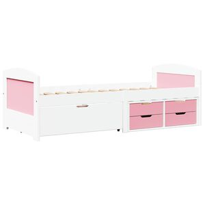 vidaXL Napoz&oacute;&aacute;gy 5 fi&oacute;kkal matrac n&eacute;lk&uuml;l IRUN Feh&eacute;r&R&oacute;zsasz&iacute;n 90x200cm