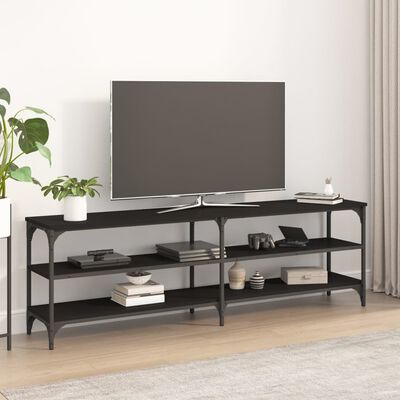 vidaXL fekete szerelt fa TV-szekrény 160x35x50 cm