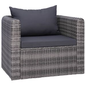 vidaXL sz&uuml;rke polyrattan kerti sz&eacute;k h&aacute;t- &eacute;s &uuml;lőp&aacute;rn&aacute;val