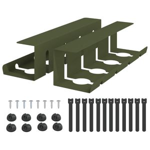 vidaXL Asztal alatti k&aacute;bel kezelő t&aacute;lca 2 db Olajz&ouml;ld 43 x 12 x 10 cm