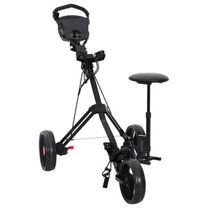 vidaXL Golf Kocsi &Uuml;l&eacute;ssel Fekete 95 x 69 x 114 cm Vas