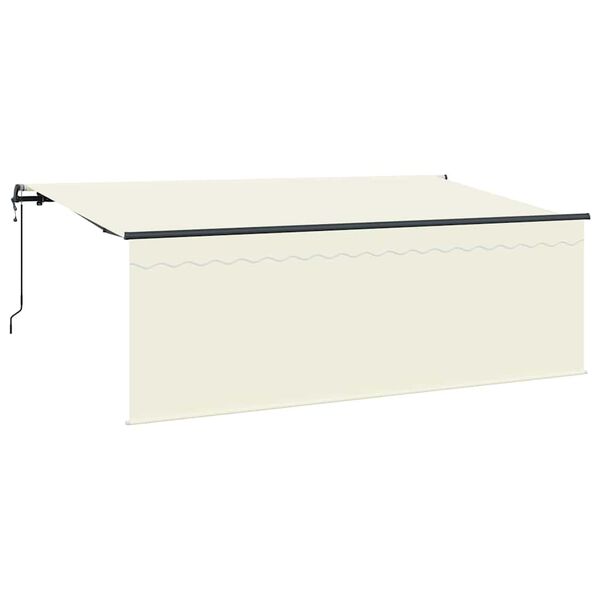 vidaXL Beh&uacute;zhat&oacute; napellenző Kr&eacute;m 350 x 200 cm Pamut &eacute;s Alum&iacute;nium