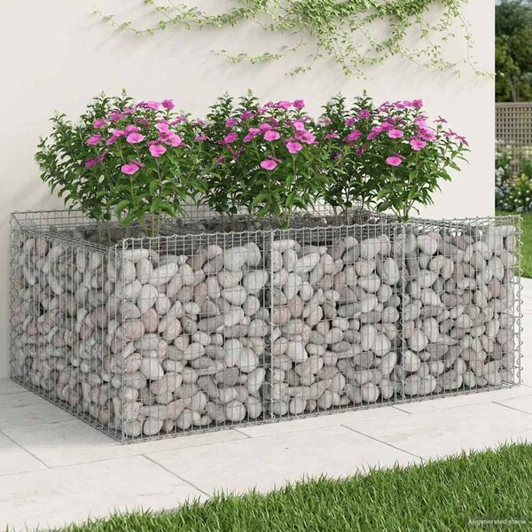 vidaXL Gabion emelt &aacute;gy Ez&uuml;st 150 x 100 x 60 cm Horganyzott ac&eacute;l