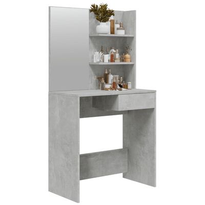 vidaXL betonszürke fésülködőasztal tükörrel 74,5 x 40 x 141 cm