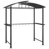 vidaXL antracit ac&eacute;l grillező pavilon oldals&oacute; polcokkal 210x114x230 cm
