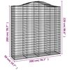 vidaXL 8 db íves horganyzott vas gabion kosár 200x50x200/220 cm