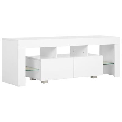 vidaXL magasfényű fehér TV-szekrény LED-lámpákkal 130 x 35 x 45 cm