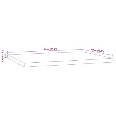 vidaXL tömör akácfa téglalap alakú asztallap 90 x 80 x 2,5 cm