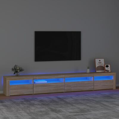 vidaXL sonoma-tölgy színű TV-szekrény LED-lámpákkal 270x35x40 cm