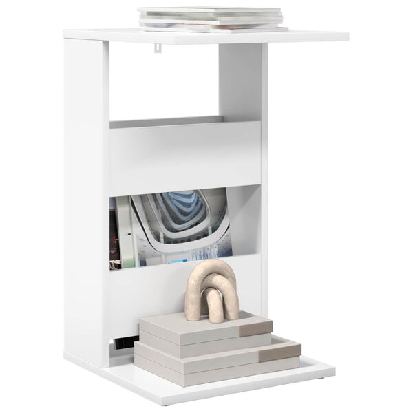 vidaXL Oldal asztal Feh&eacute;r 40 x 35 x 60,5 cm Faanyag