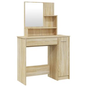 vidaXL sonoma t&ouml;lgy sz&iacute;nű f&eacute;s&uuml;lk&ouml;dőasztal t&uuml;k&ouml;rrel 86,5 x 35 x 136 cm