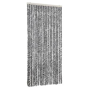 vidaXL sz&uuml;rke &eacute;s fekete &eacute;s feh&eacute;r zsen&iacute;lia rovarf&uuml;gg&ouml;ny 90x220 cm